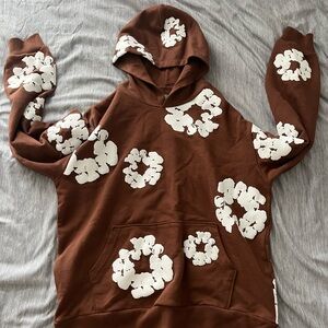 Brown Denim Tears Hoodie Size Large